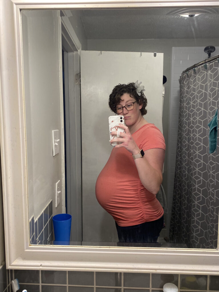 9 month bump photo before birth